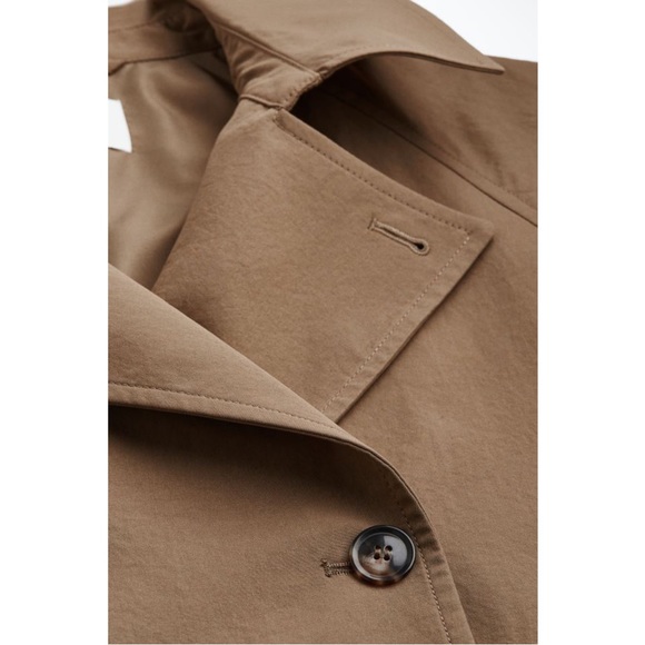 Dark Beige Double Breasted Long Trench Coat - Picture 5 of 10